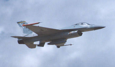 F-16 Flying Side View